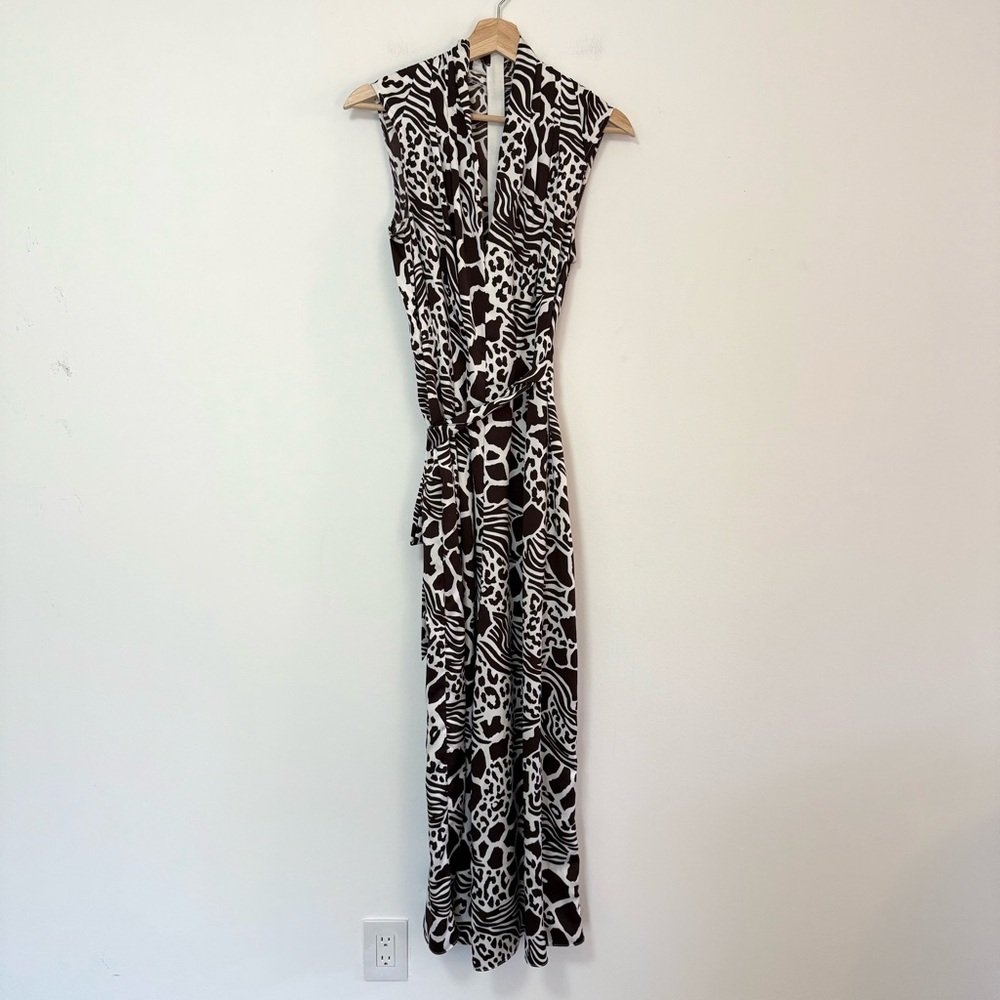 Adam Lippes Collective Animal Print Wide Leg Jumpsuit Brown Women’s Size 4 - Picture 4 of 8